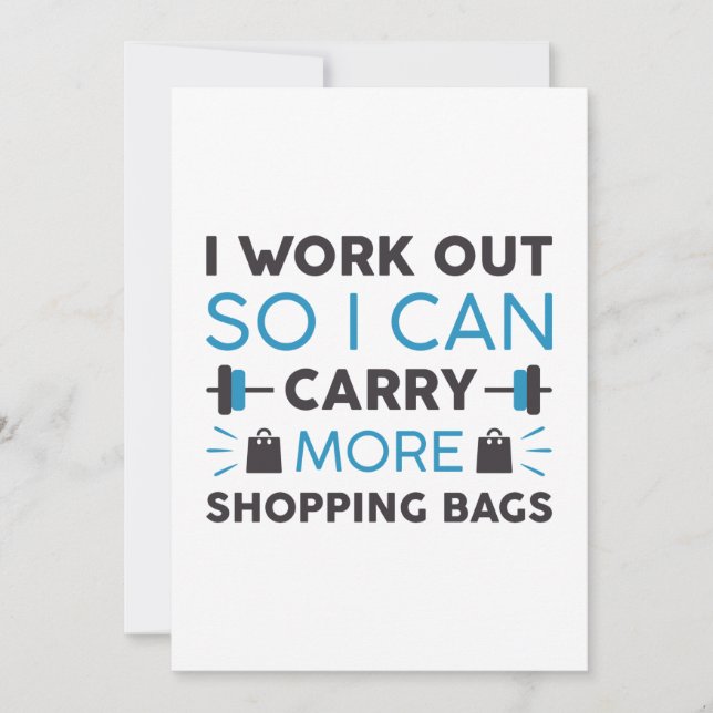 Work Out Shopping Bags Thank You Card (Front)