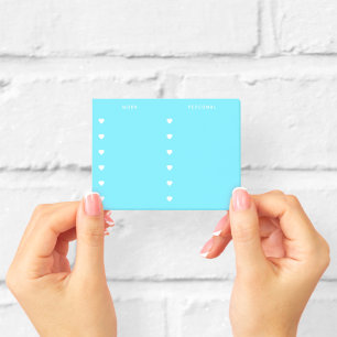 Work Personal Blue with White Hearts Checklist Post-it Notes