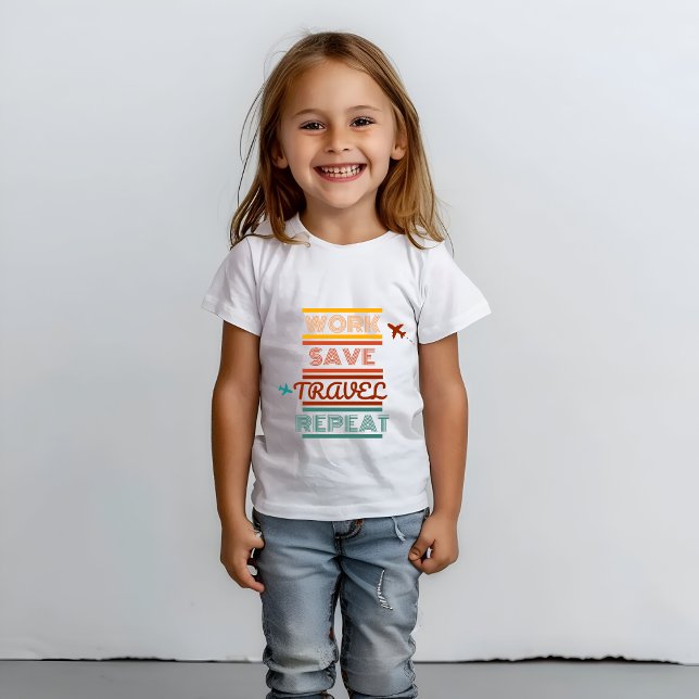 Work Save Travel Repeat – Adventure & Travel Lover T-Shirt (Creator Uploaded)