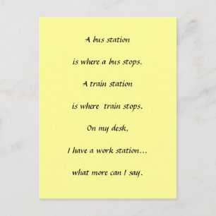 Work Stops Postcard