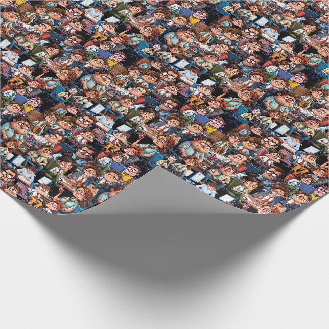Work stress black wrapping paper (Corner)