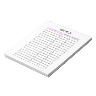 Work Time Log Planner Notepad