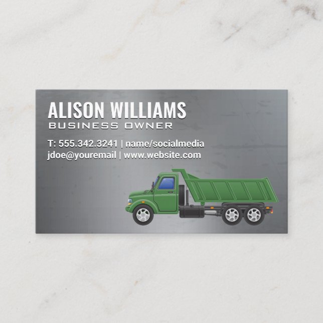 Work Truck | Construction Industrial Business Card (Front)