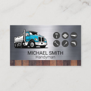 Work Truck   Construction Tools   Metal   Wood Business Card