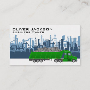 Work Truck Hauling Material Industrial Buildings Business Card