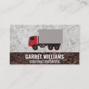 Work Truck Vehicle   Construction Semi Business Card