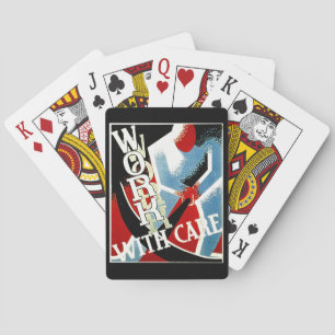 Work With Care - Vintage Depression Era WPA Poster Playing Cards