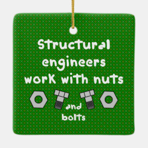 Work With Nuts Ceramic Ornament