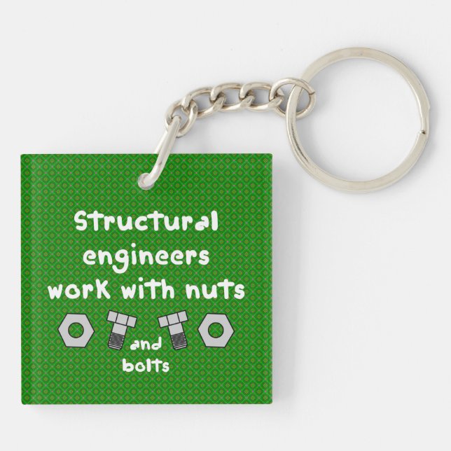 Work With Nuts Key Ring (Back)
