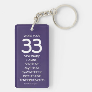 "Work your 33" Numerology Key Chain for Number 33