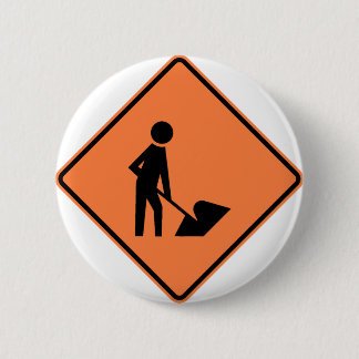 Work Zone Highway Construction Sign 6 Cm Round Badge