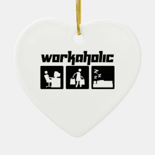 Workaholic Ceramic Tree Decoration