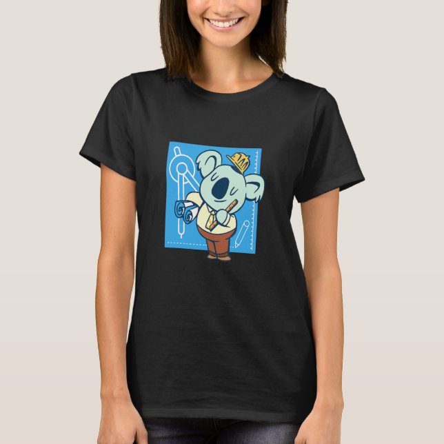 Workaholic Koala Job An Architect T-Shirt (Front)