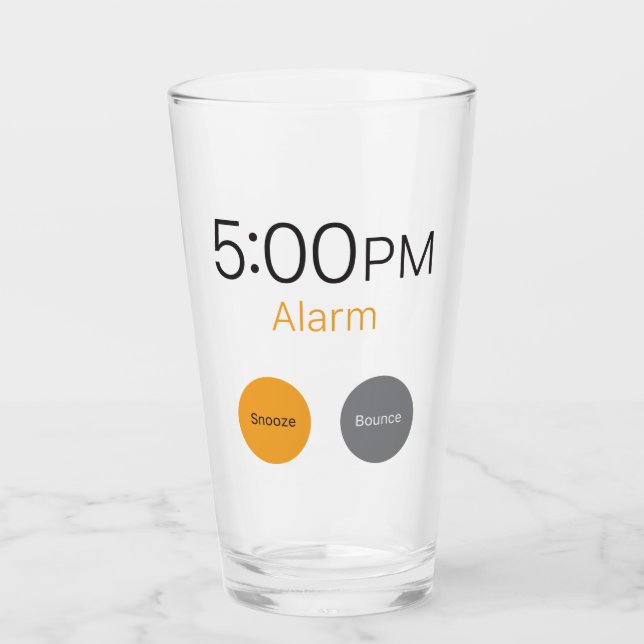 Workday Alarm on Glass Mug (Front)