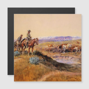 “Worked Over” Western Art by Charles M Russell Magnetic Invitation