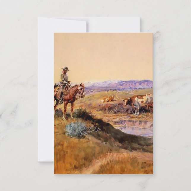 “Worked Over” Western Art by Charles M Russell Thank You Card (Front)