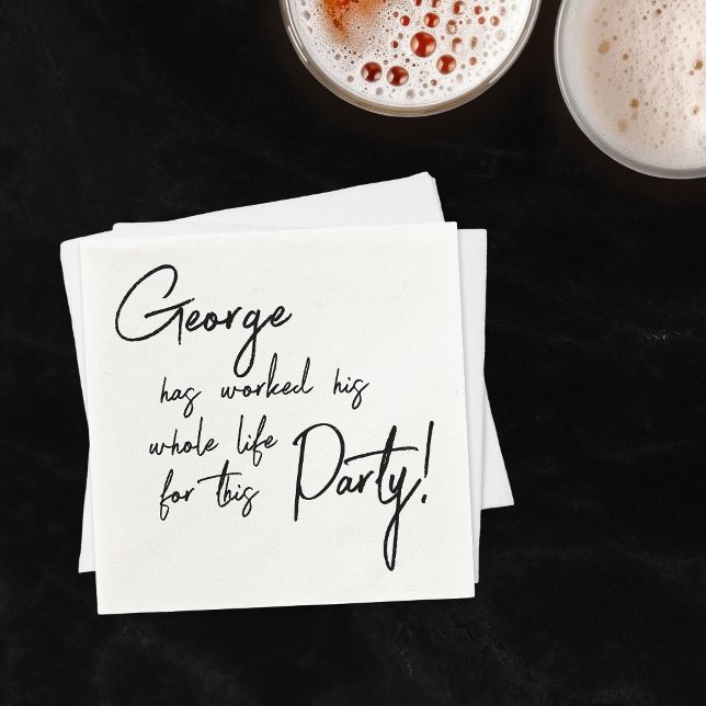 Worked Their Whole Life Retirement Party Napkin (Creator Uploaded)