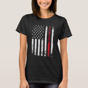 Worker American Distressed Flag Car Mechanic Ameri T-Shirt