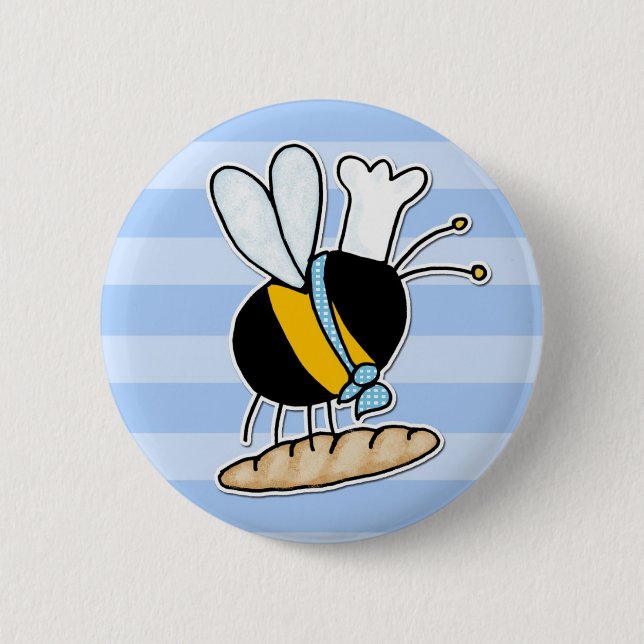 worker bee - baker 6 cm round badge (Front)