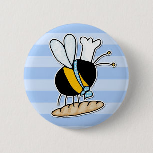 worker bee - baker 6 cm round badge