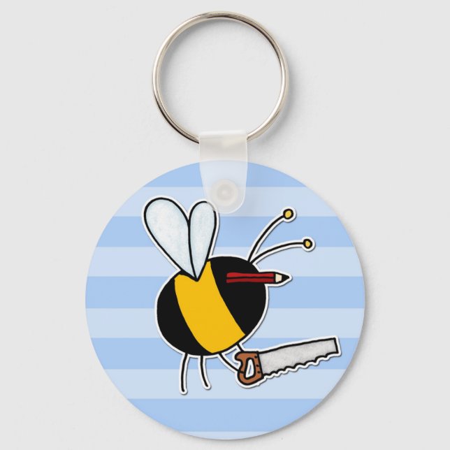 worker bee - carpenter key ring (Front)