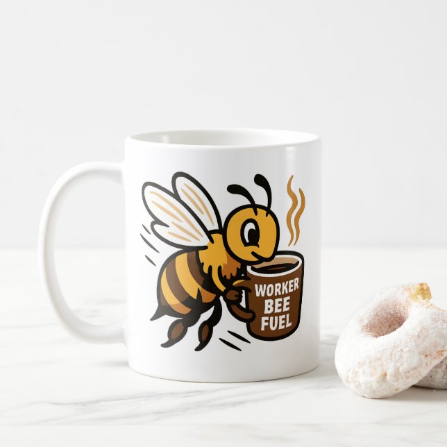 Worker Bee Fuel Coffee Mug (With Donut)