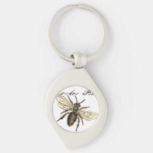 Worker Bee Insect Illustration Key Ring