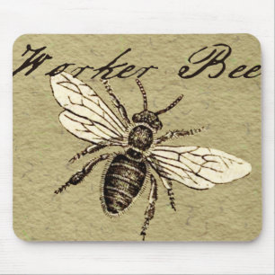 Worker Bee Insect Illustration Mouse Mat