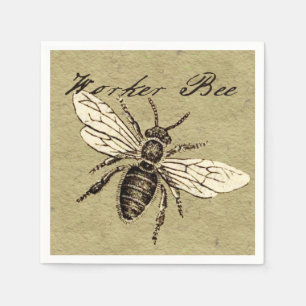 Worker Bee Insect Illustration Napkin