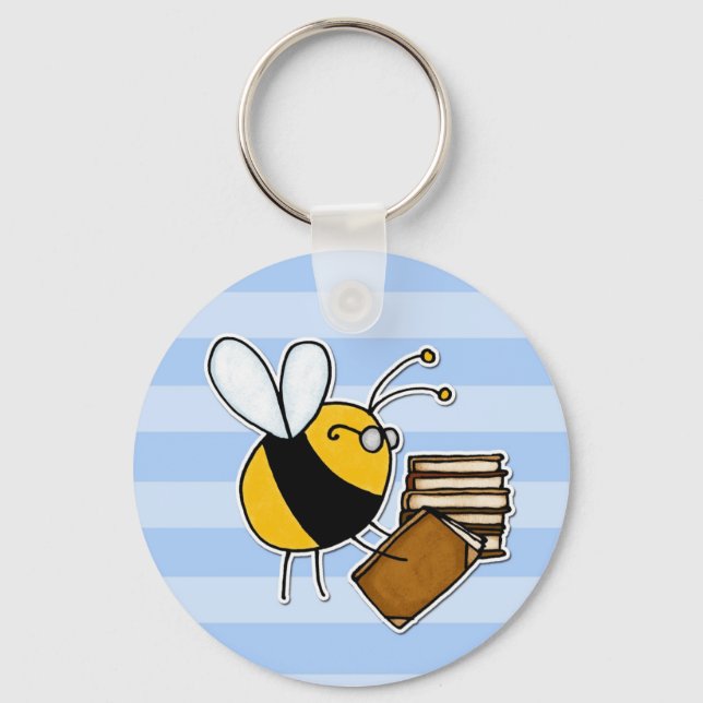 worker bee - librarian key ring (Front)