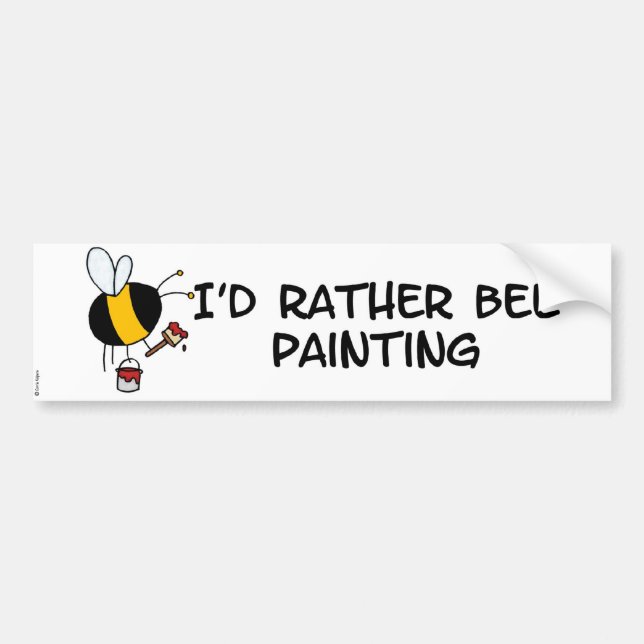 worker bee - painter bumper sticker (Front)