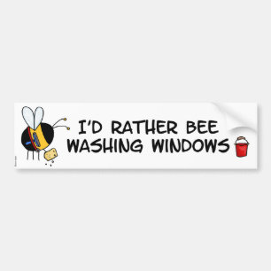 worker bee - window cleaner bumper sticker