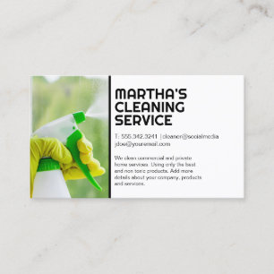 Worker Cleaning Window   Home Services Business Card
