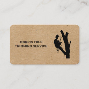 Worker on Trees   Landscaping Logo Business Card