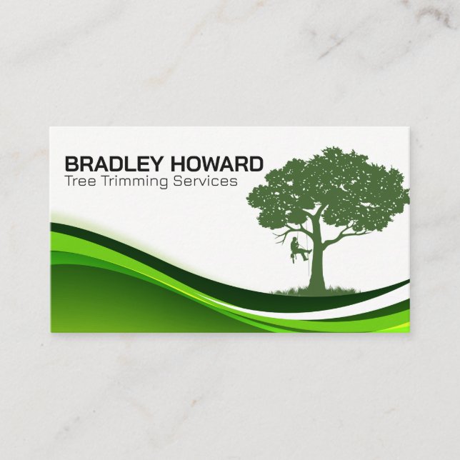 Worker Trimming Tree Business Card (Front)