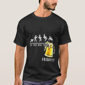 Worker Week Weekend Forecast Beer Drinker Alcohol T-Shirt