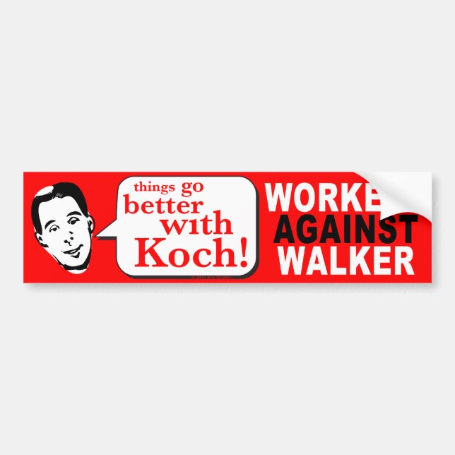 Workers Against Walker Bumper Sticker (Front)