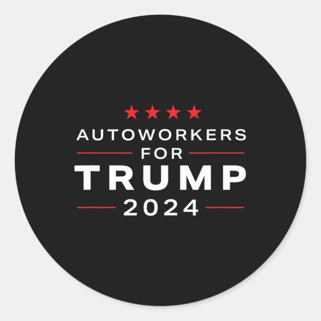 Workers For Trump 2024 - Trump Union Design  Classic Round Sticker (Front)