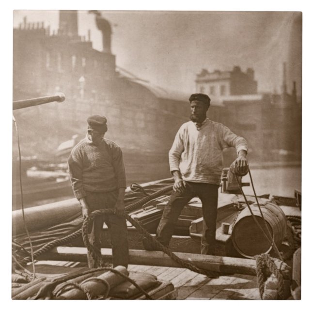 Workers on the 'Silent Highway', from 'Street Life Tile (Front)