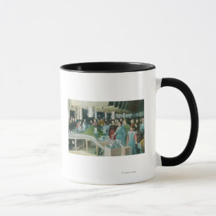 Workers Packing Seeded Raisins at Plant Mug