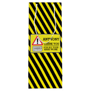 Workers thank you chervon sign wine bag