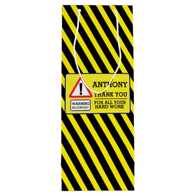 Workers thank you chervon sign wine bag (Back)