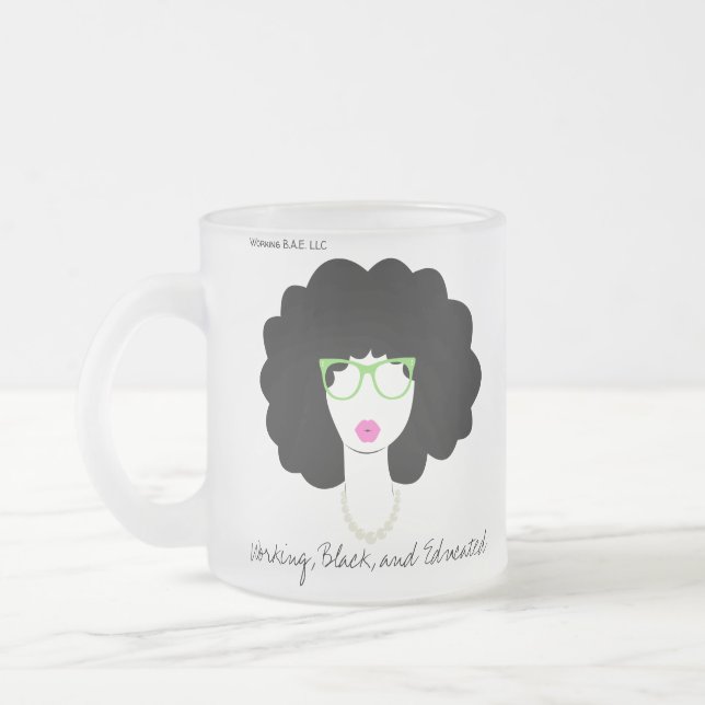 Working B.A.E. Frosted Mug (Pink & Green Edition) (Left)
