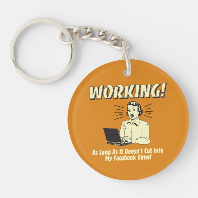 Working: Cut into Facebook Time Key Ring (Front)