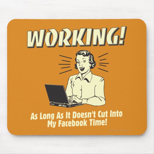 Working: Cut into Facebook Time Mouse Mat (Front)