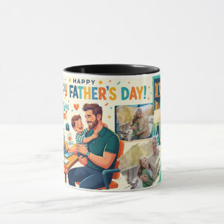 WORKING FATHER MODERN DESIGNED CUSTOM PHOTO-TEXT MUG