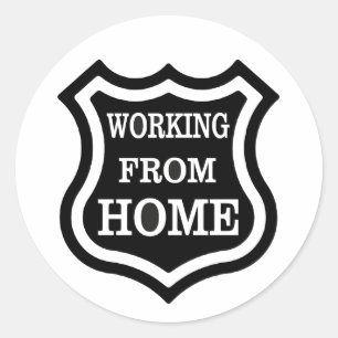 Working From Home Classic Round Sticker