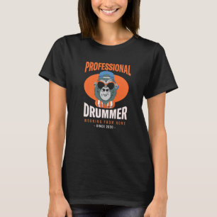 Working From Home Drummer Drum Player Boss Percuss T-Shirt