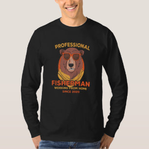 Working From Home Fisherman Fishing Dad Fish Daddy T-Shirt