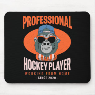 Working From Home Hockey Player Ice Hockey Boss Ho Mouse Mat
